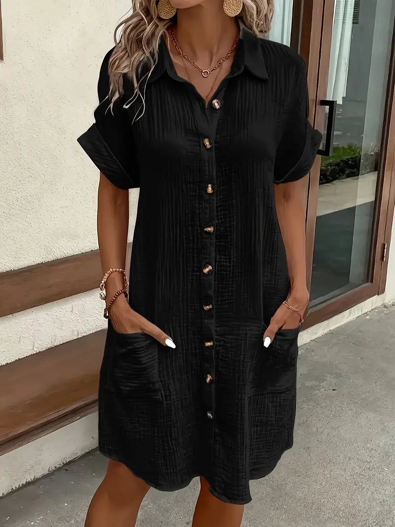 Alessia & Co™ | Vestido Suelto – Corte y Textura Suave de Alta Gama