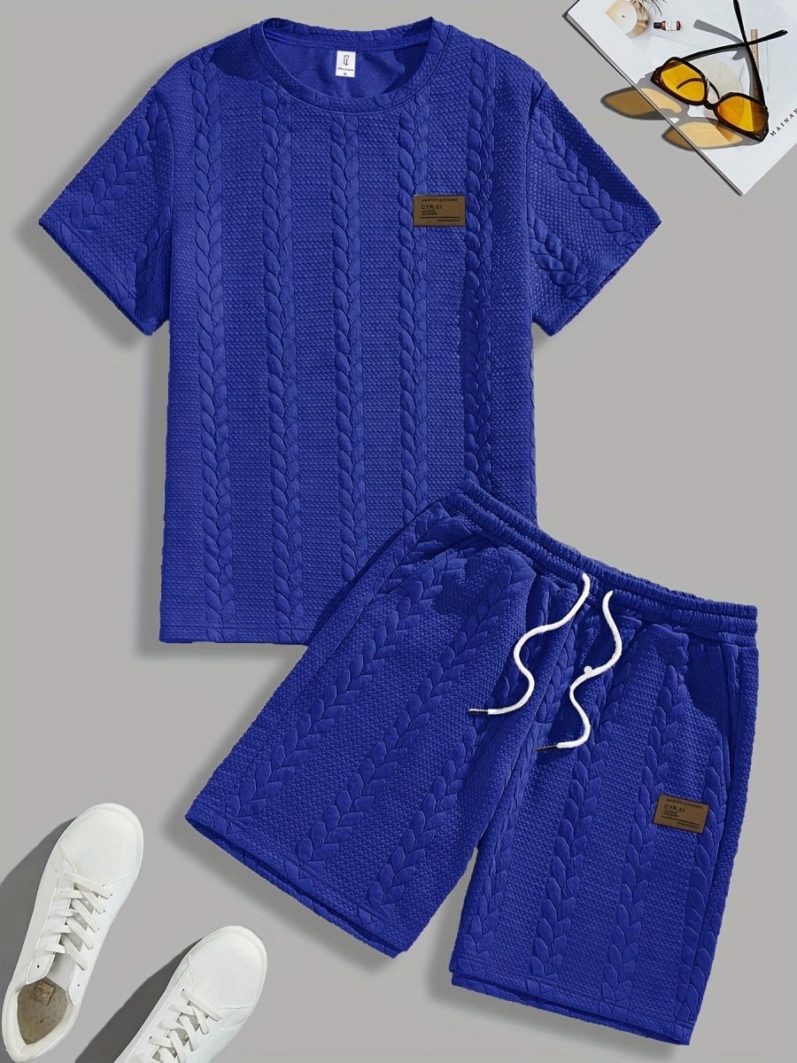 Camiseta de manga curta e shorts com cordão - Marrom, Conjunto de verão - Kolazi