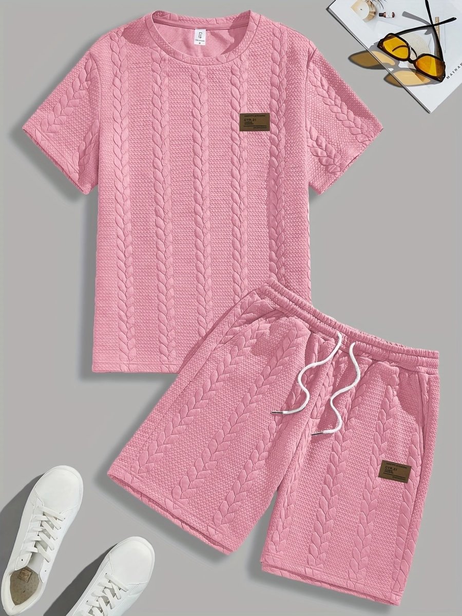 Camiseta de manga curta e shorts com cordão - Marrom, Conjunto de verão - Kolazi