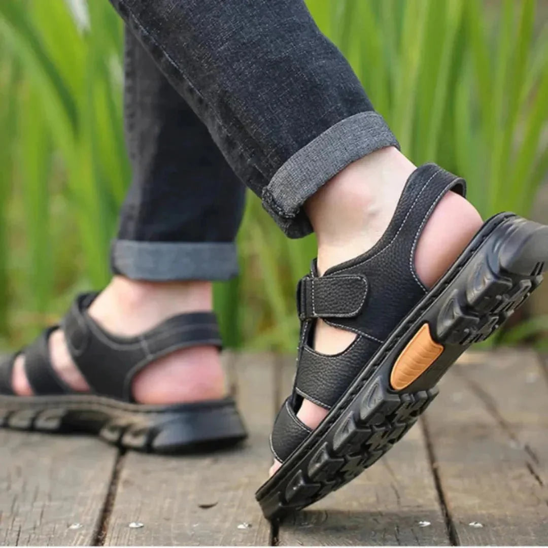 Sandália Masculina Ortopédica de Couro | Allegante Comfort - Kolazi