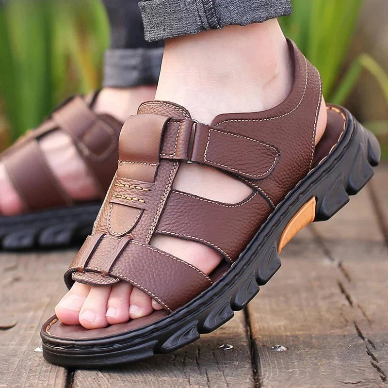 Sandália Masculina Ortopédica de Couro | Allegante Comfort - Kolazi