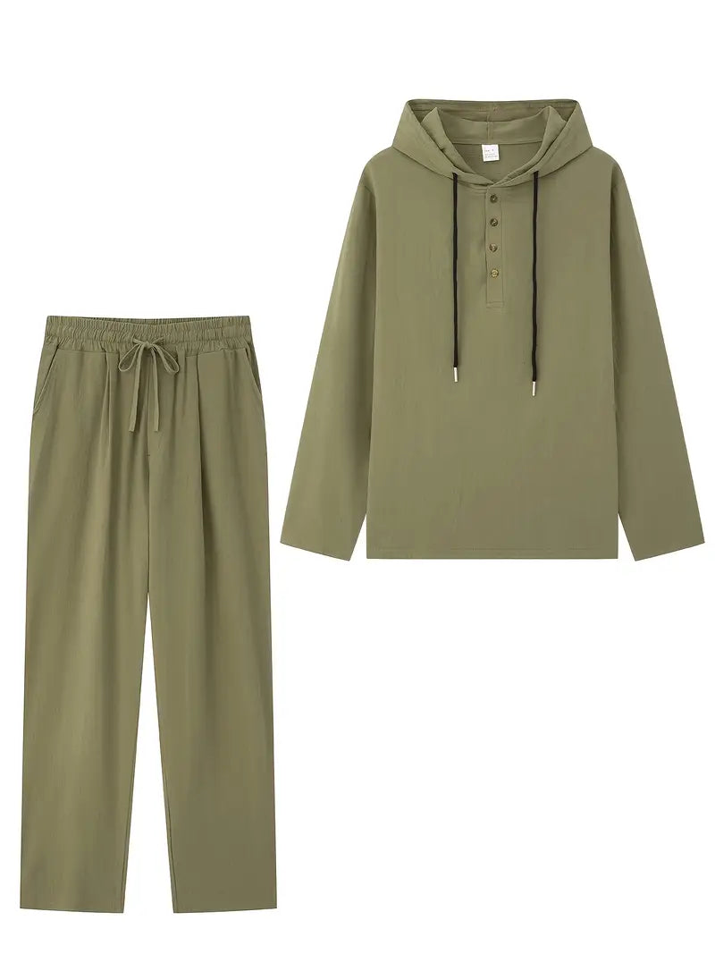 [COMPRA 1 Y LLEVATE 2] - Palermo Linen | Camisa con Capucha La Costa + Pantalón Casual