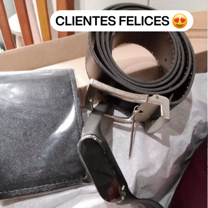 [¡COMPRÁ 1 Y LLEVATE 3 DE REGALO!] Zapatos de Cuero Premium + Cinturón + Billetera + Reloj Digital