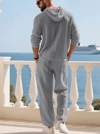 [COMPRA 1 Y LLEVATE 2] - Palermo Linen | Camisa con Capucha La Costa + Pantalón Casual