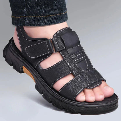 Sandália Masculina Ortopédica de Couro | Allegante Comfort - Kolazi